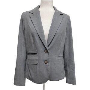 Office Siren Gray Stretch Blazer NY&Co Size 10 Career Preppy Academia Jacket